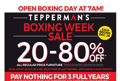 Tepperman's Boxing Week Flyer December 26 to 31, 2021