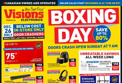 Visions Electronics Boxing Day Flyer December 24 to 31, 2021