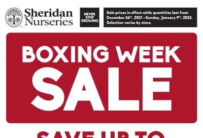 Sheridan Nurseries Boxing Week Sale Flyer December 26 to January 9