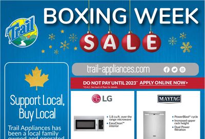 Trail Appliances (AB & SK) Boxing Week Sale Flyer December 26 to 29