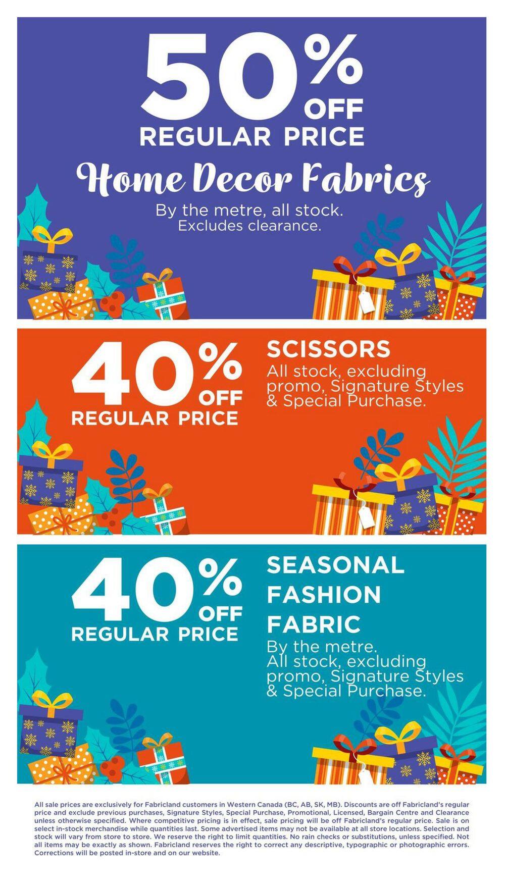 Fabricland (West) Boxing Week Sale Flyer December 26 to 31