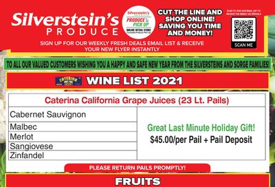 Silverstein's Produce Flyer December 28 to 31