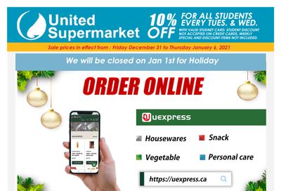 United Supermarket Flyer December 31 to January 6