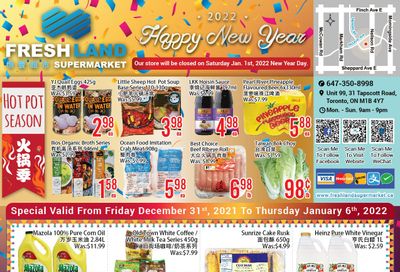 FreshLand Supermarket Flyer December 31 to January 6