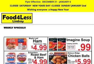 Food 4 Less Flyer December 31 to January 6