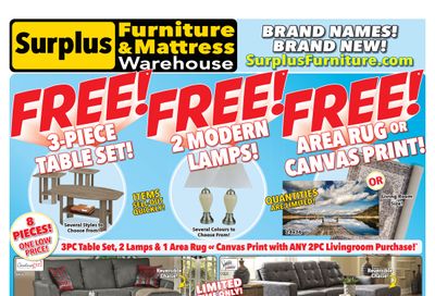 Surplus Furniture & Mattress Warehouse (Winnipeg) Flyer January 3 to 16