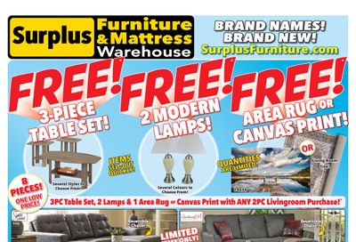 Surplus Furniture & Mattress Warehouse (St. John's) Flyer January 3 to 16