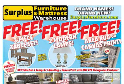 Surplus Furniture & Mattress Warehouse (Saskatoon) Flyer January 3 to 16