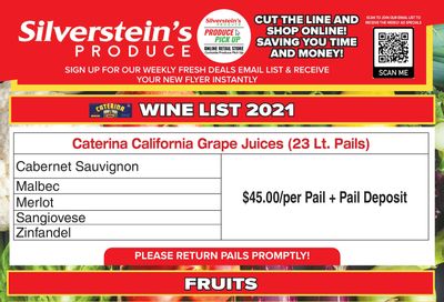 Silverstein's Produce Flyer January 4 to 8