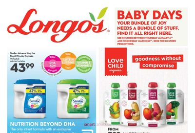 Longo's Baby Days Flyer January 6 to 26