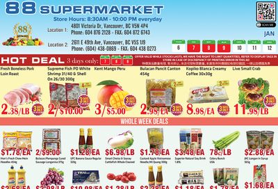 88 Supermarket Flyer January 6 to 12