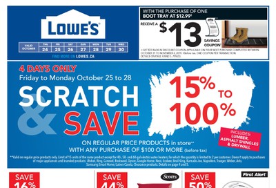 Lowe's Flyer October 24 to 30
