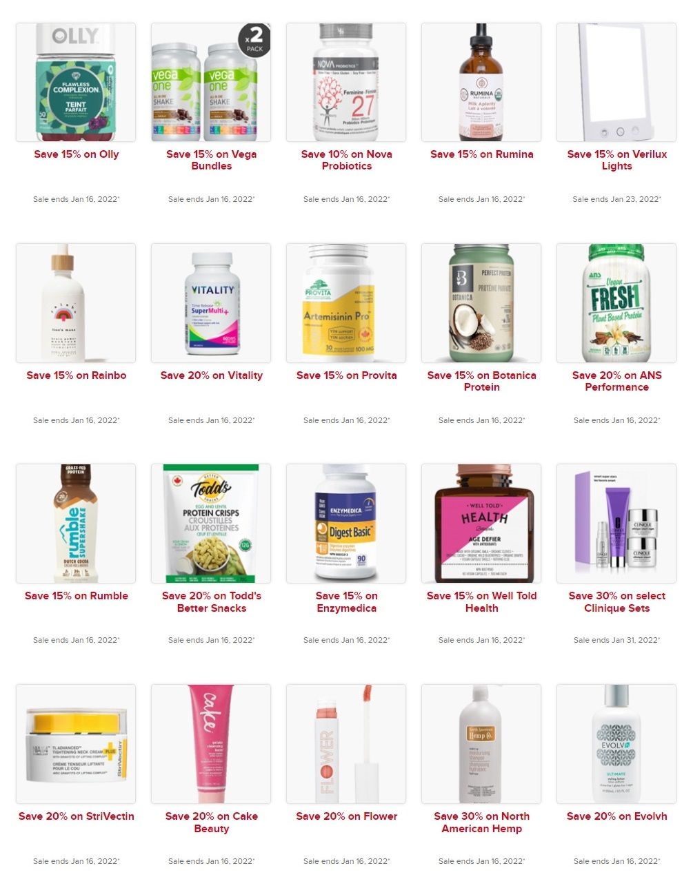 Well.ca Weekly Sales January 10 to 16