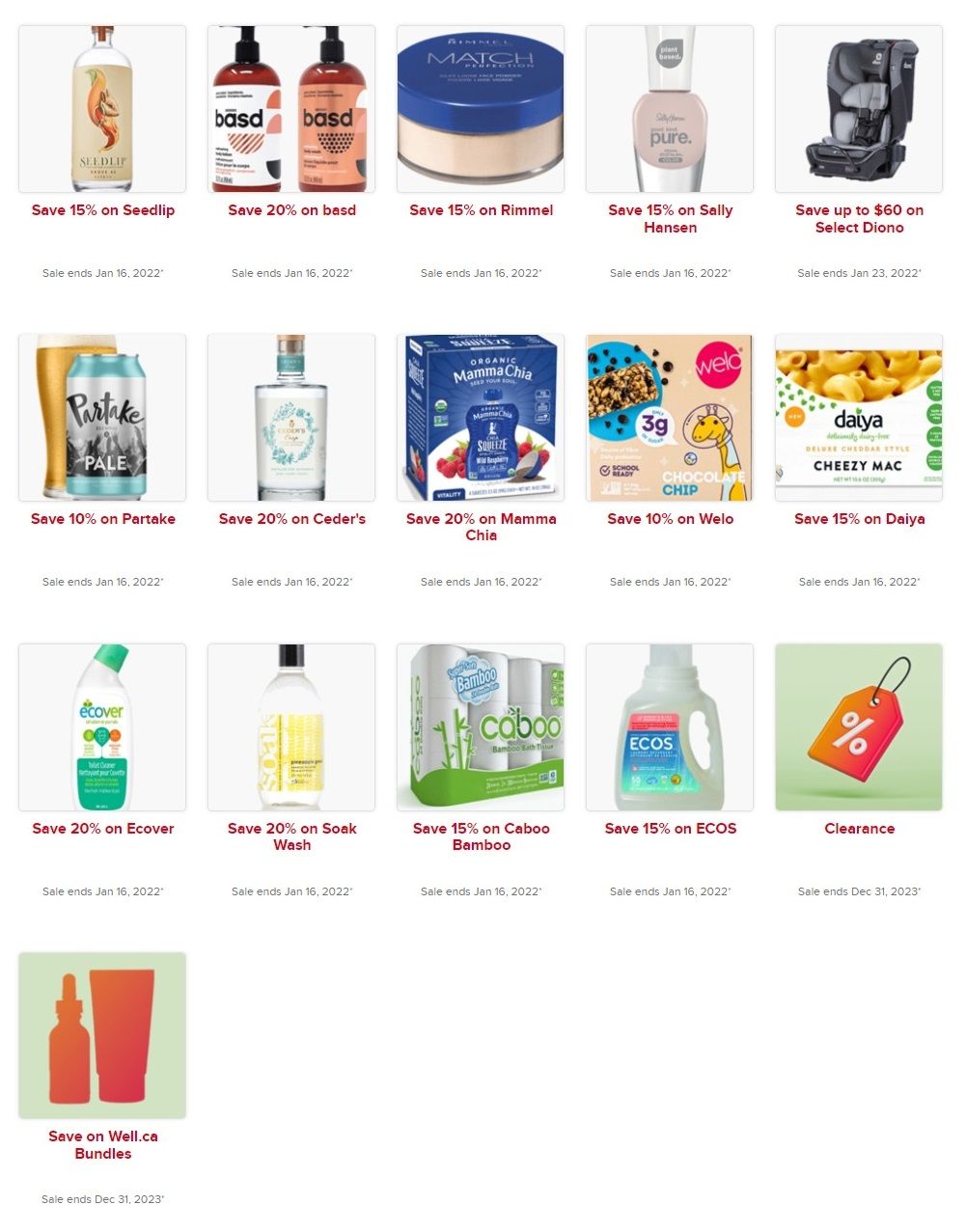 Well.ca Weekly Sales January 10 to 16
