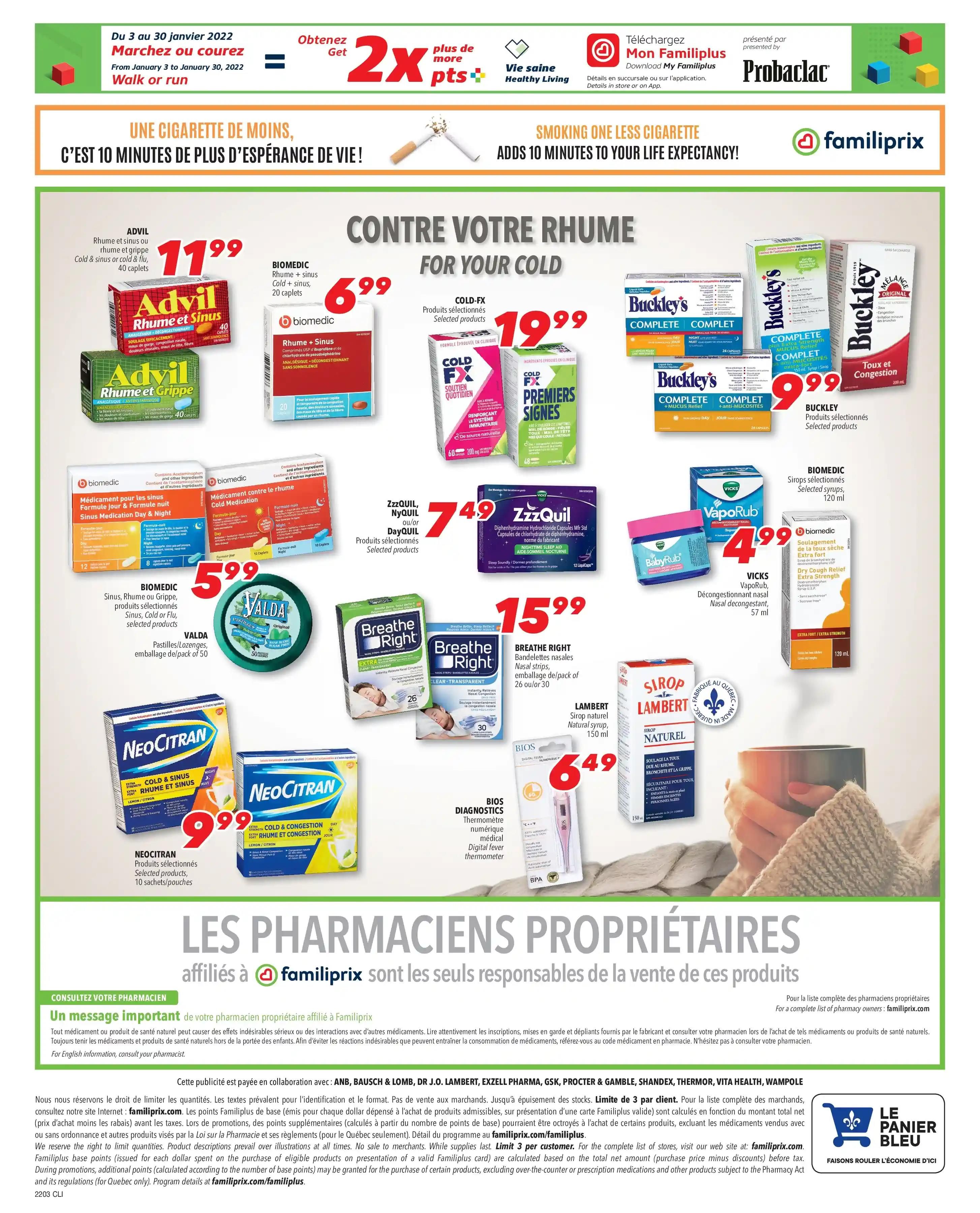 Familiprix Clinique Flyer January 13 to 19