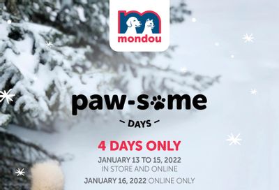 Mondou Paw-some Days Flyer January 13 to 16