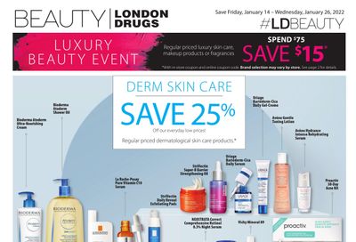 London Drugs Luxury Beauty Event Flyer January 14 to 26