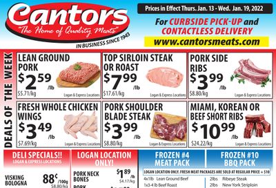Cantor's Meats Flyer January 13 to 19