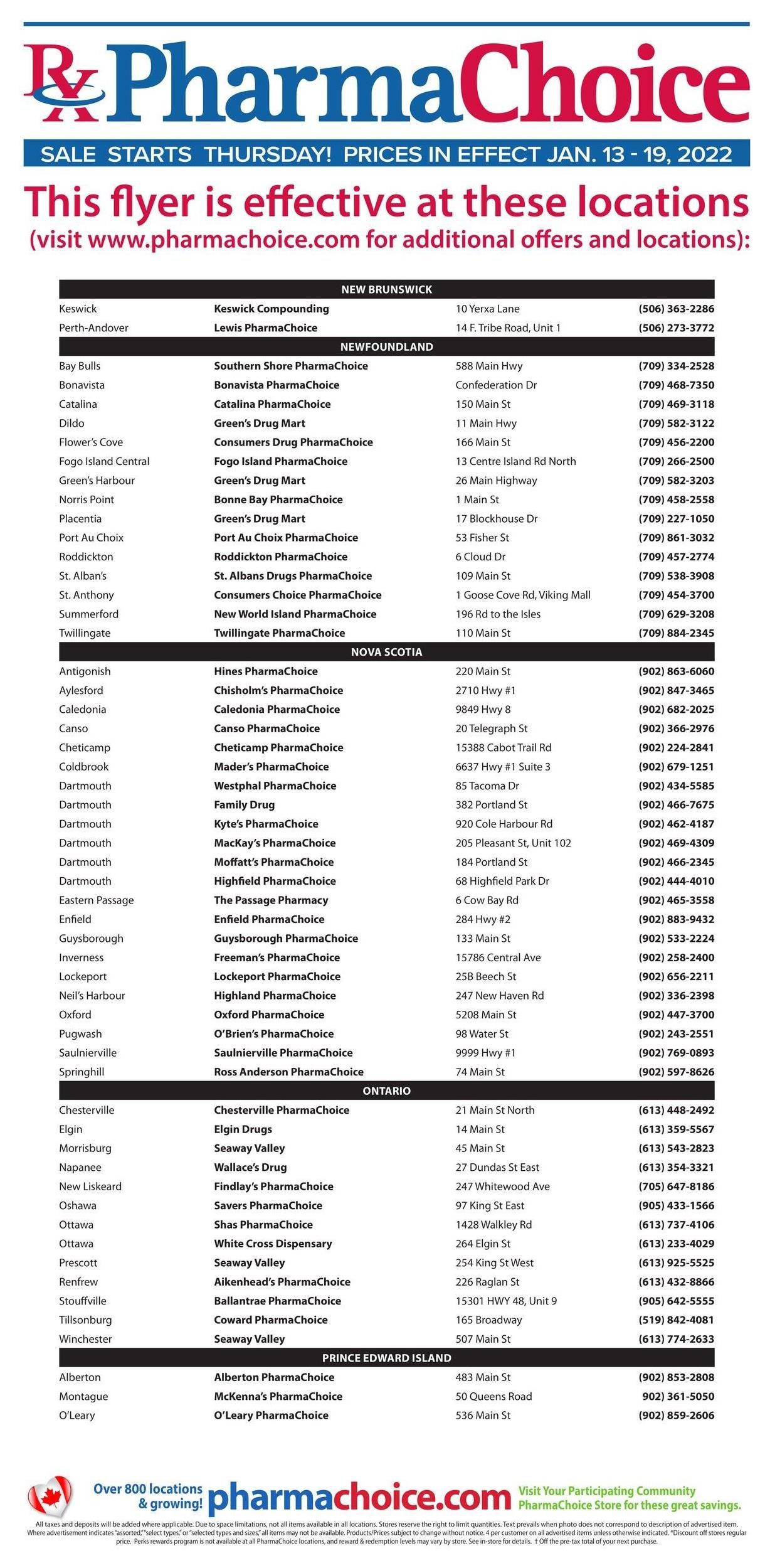 PharmaChoice (ON & Atlantic) Flyer January 13 to 19