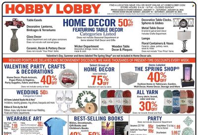 Hobby Lobby Weekly Ad Flyer January 17 to January 24