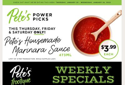 Pete's Fine Foods Flyer January 20 to 26