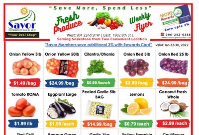 Savor Supermarket Flyer January 22 to 30