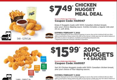 Harvey’s Canada Coupons (QC): until February 7