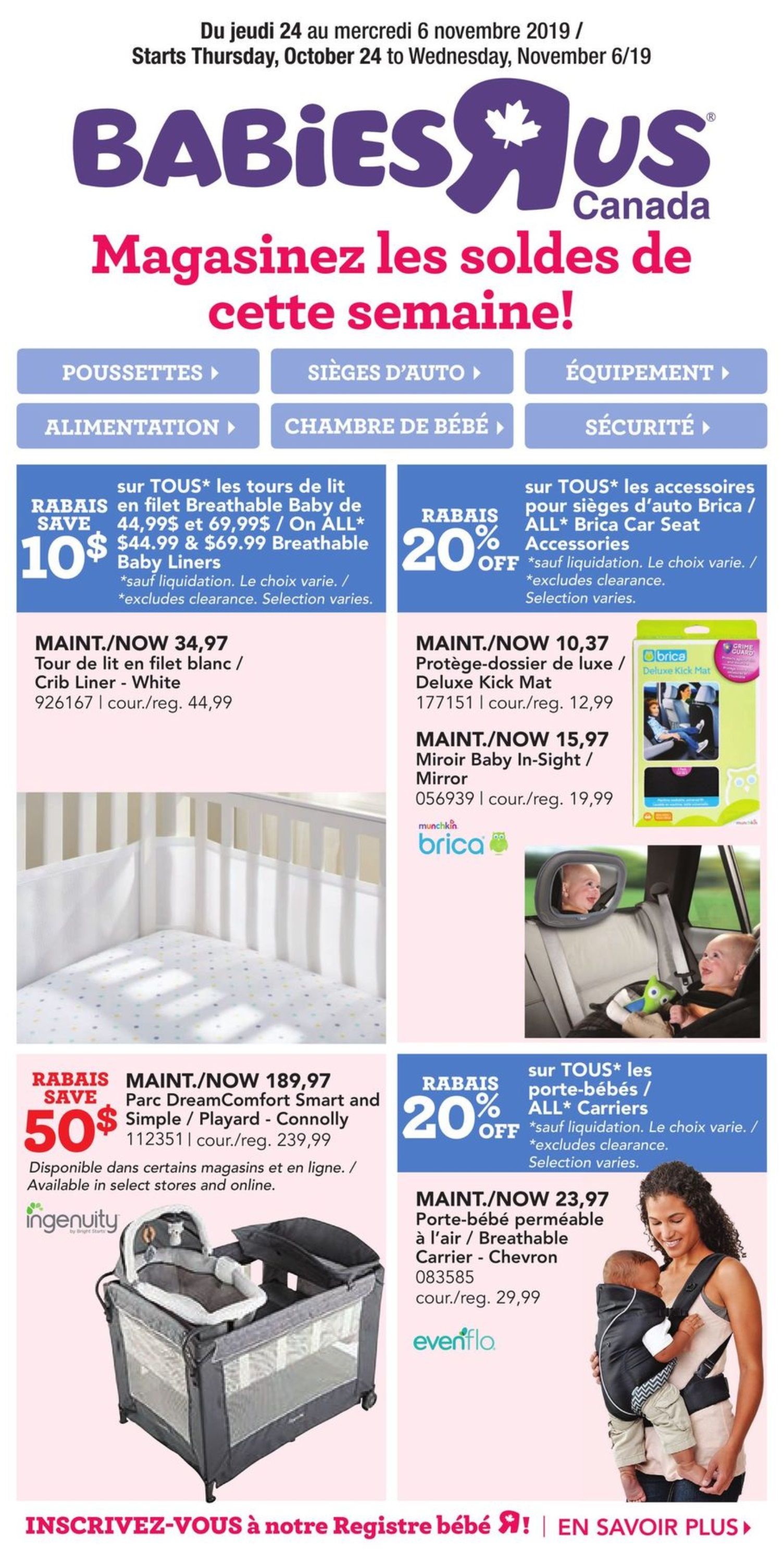 Babies R Us (QC) Flyer October 24 to November 6