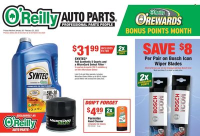 O'Reilly Auto Parts Weekly Ad Flyer January 26 to February 2