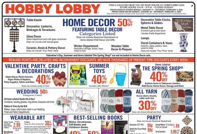 Hobby Lobby Weekly Ad Flyer January 31 to February 7