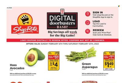 ShopRite (CT, DE, MD, NJ, NY, PA) Weekly Ad Flyer February 6 to February 13