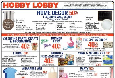 Hobby Lobby Weekly Ad Flyer February 6 to February 13