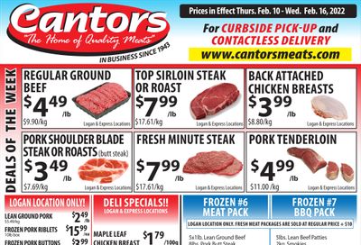 Cantor's Meats Flyer February 10 to 16