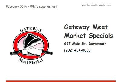 Gateway Meat Market Flyer February 10 to 16