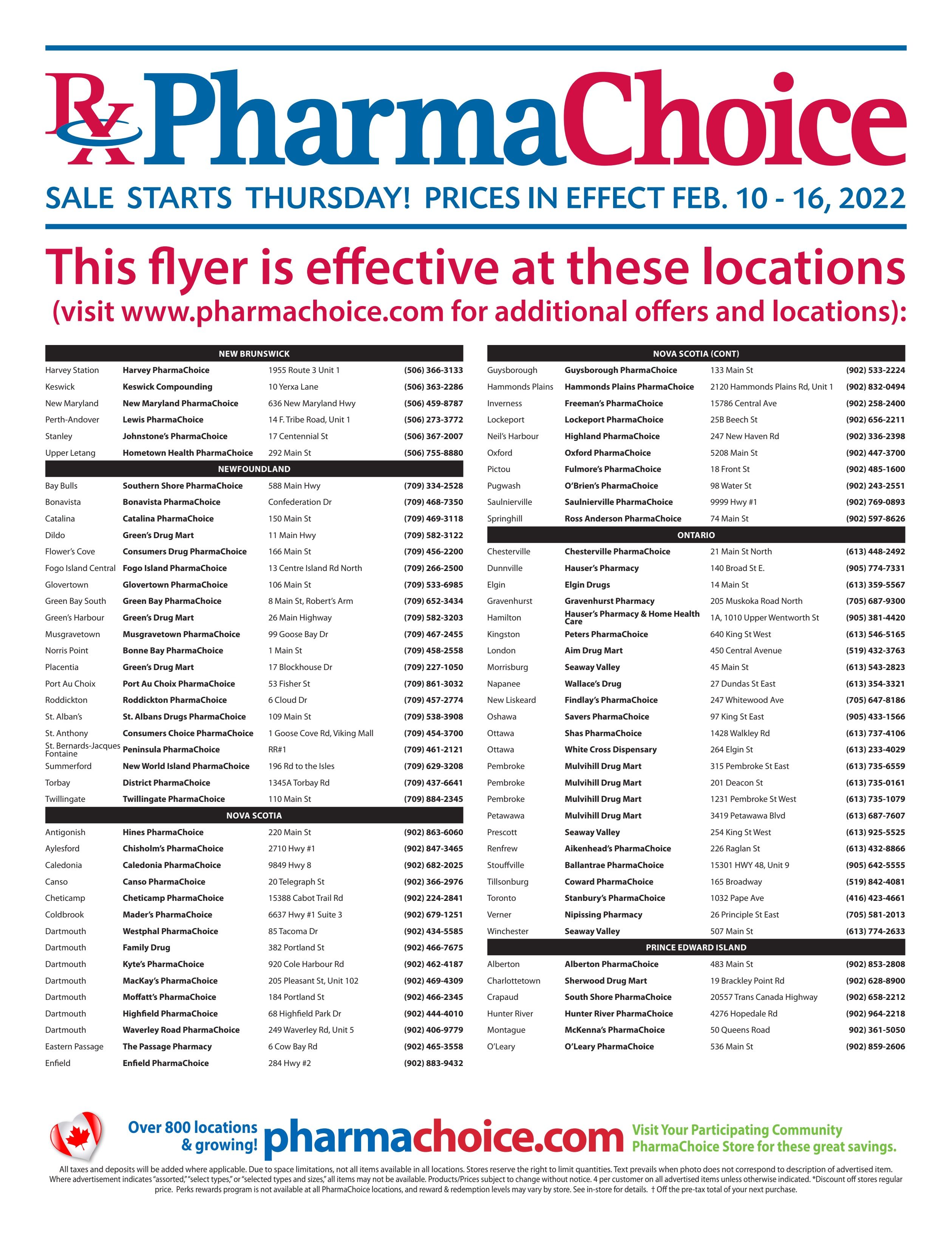 PharmaChoice (ON & Atlantic) Flyer February 10 to 16