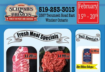 Schwab's & Primo's Flyer February 15 to 20