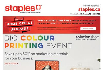 Staples Flyer February 16 to 22