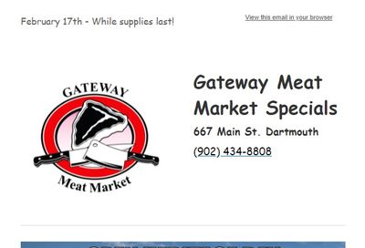 Gateway Meat Market Flyer February 17 to 23