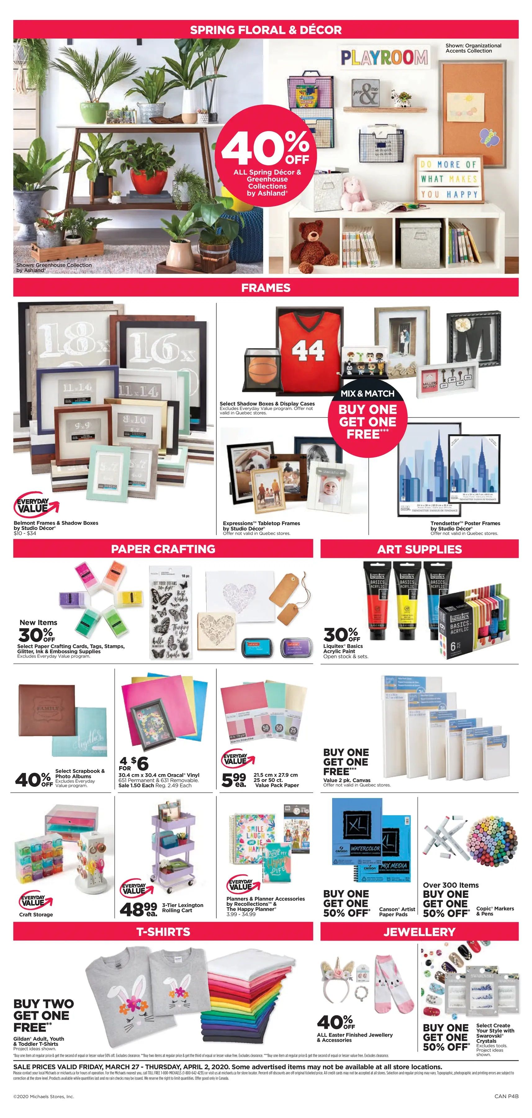 Michael's Flyer March 27 to April 2