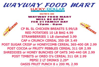 WayWay Food Mart Flyer February 18 to 24