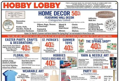 Hobby Lobby Weekly Ad Flyer February 21 to February 28