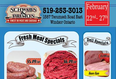 Schwab's & Primo's Flyer February 22 to 27