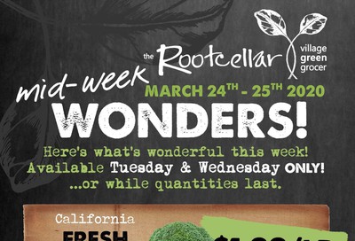 The Root Cellar Mid-Week Flyer March 24 and 25
