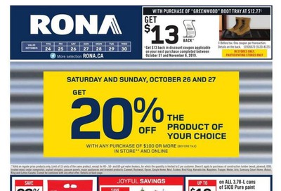 Rona (West) Flyer October 24 to 30