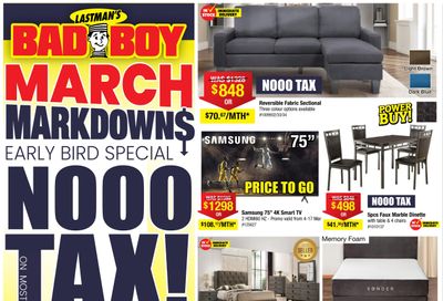 Lastman's Bad Boy Superstore Flyer March 1 to 16