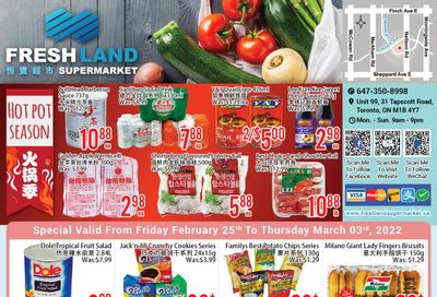 FreshLand Supermarket Flyer February 25 to March 3