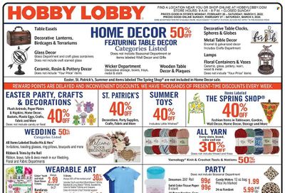 Hobby Lobby Weekly Ad Flyer February 27 to March 6