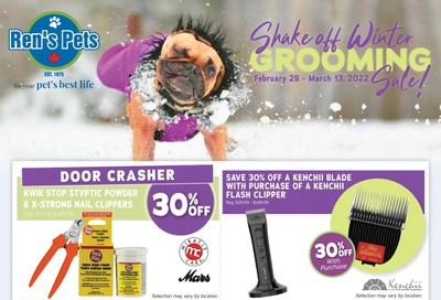 Ren's Pets Depot Grooming Sale Flyer February 28 to March 13