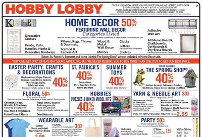 Hobby Lobby Weekly Ad Flyer March 6 to March 13
