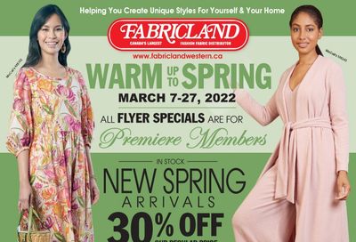 Fabricland (Oshawa, Whitby, Kitchener, St. Catharines, Welland) Flyer March 7 to 27